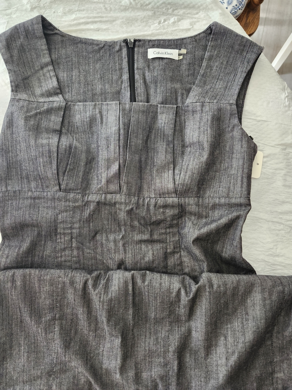 Calvin Klein Charcoal Textured Sheath Dress